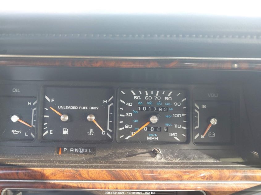 1991 Chrysler New Yorker Fifth Avenue VIN: 1C3XY66R6MD186355 Lot: 43414824