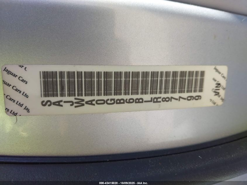 2011 Jaguar Xf Premium VIN: SAJWA0GB6BLR87799 Lot: 43415028