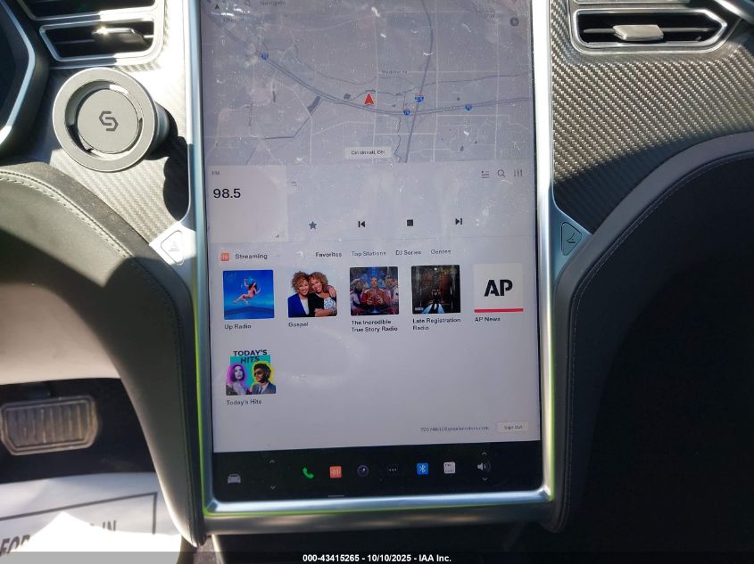 2017 Tesla Model S 100D/60D/75D/90D/P100D VIN: 5YJSA1E2XHF187590 Lot: 43415265