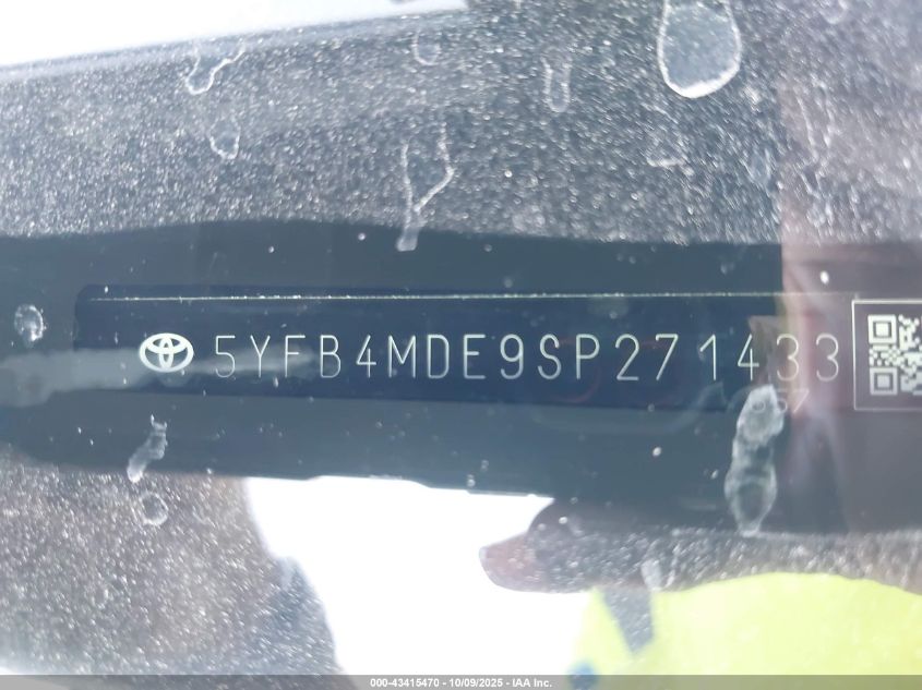 2025 Toyota Corolla Le VIN: 5YFB4MDE9SP271433 Lot: 43415470