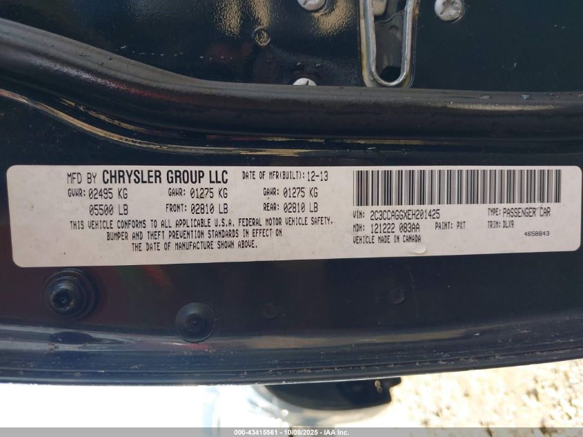 2014 Chrysler 300 300S VIN: 2C3CCAGGXEH201425 Lot: 43415561