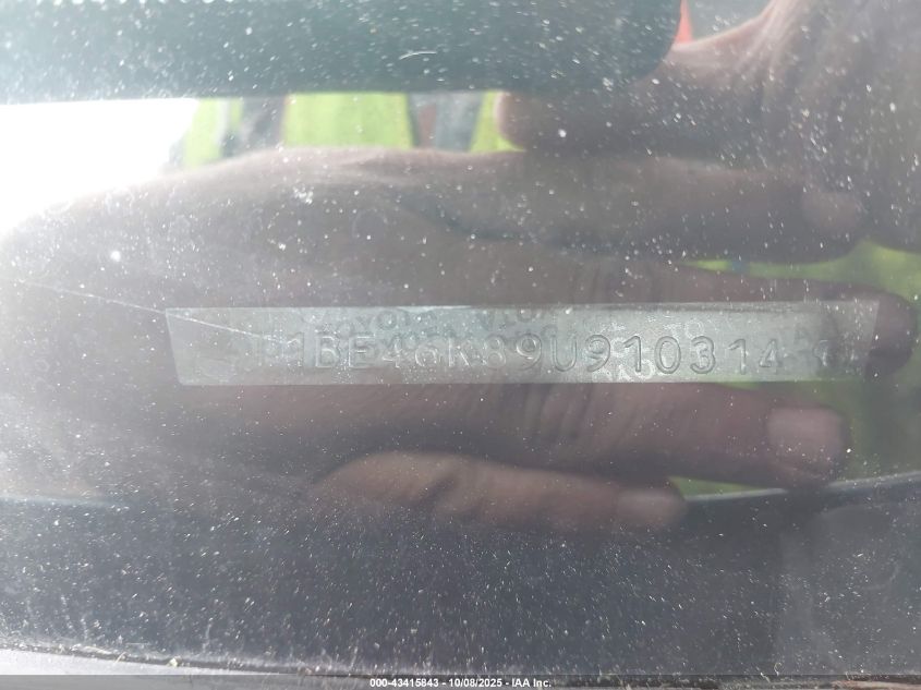 2009 Toyota Camry Le VIN: 4T1BE46K89U910314 Lot: 43415843