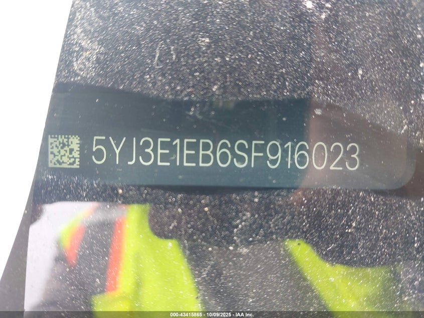 2025 Tesla Model 3 Long Range All-Wheel Drive VIN: 5YJ3E1EB6SF916023 Lot: 43415865