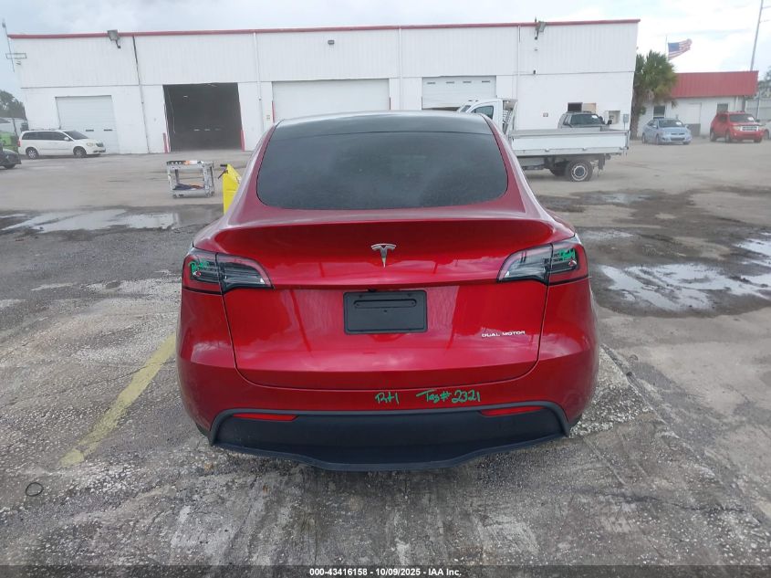 2024 Tesla Model Y Long Range Dual Motor All-Wheel Drive VIN: 7SAYGDEEXRA245350 Lot: 43416158