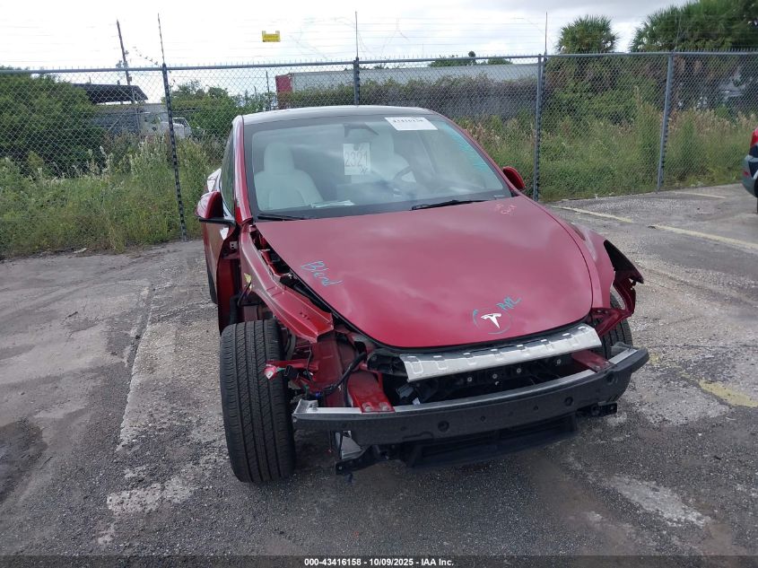 2024 Tesla Model Y Long Range Dual Motor All-Wheel Drive VIN: 7SAYGDEEXRA245350 Lot: 43416158