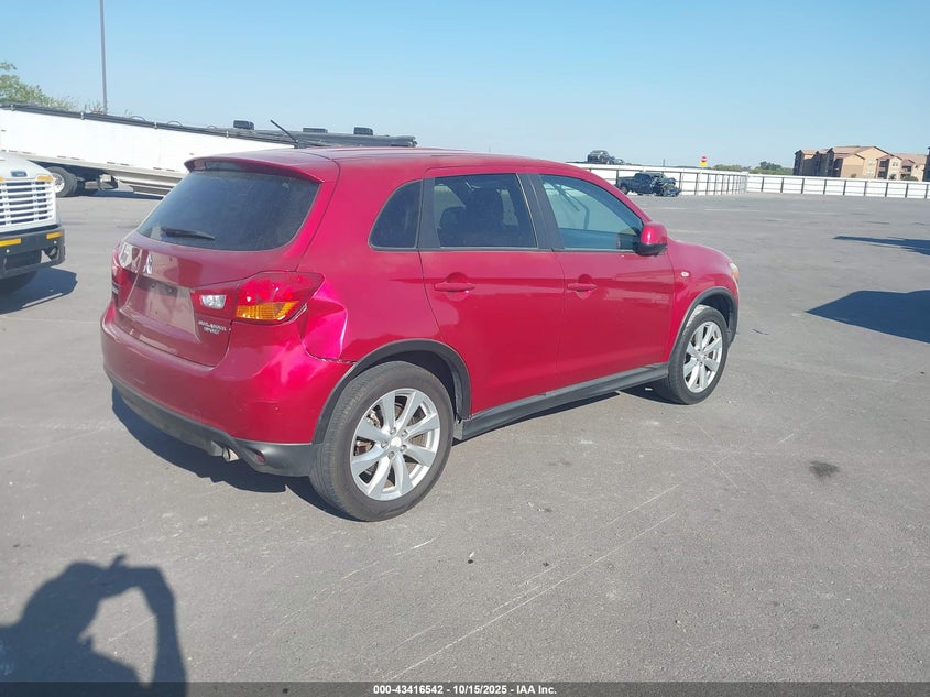 Vin: 4a4ap3au7ee015262, lot: 43911359, mitsubishi outlander sport es 20144