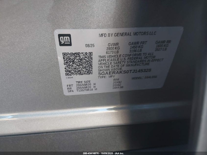 2026 Buick Enclave Preferred VIN: 5GAERAKS0TJ145328 Lot: 43416576