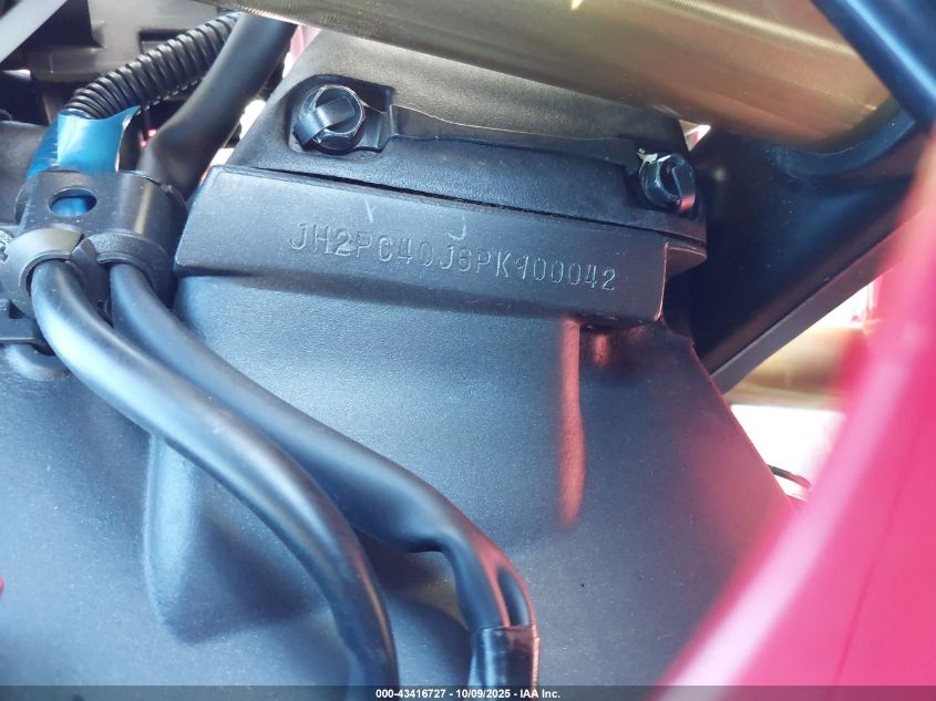 2023 Honda Cbr600 Rr VIN: JH2PC40J6PK900042 Lot: 43416727