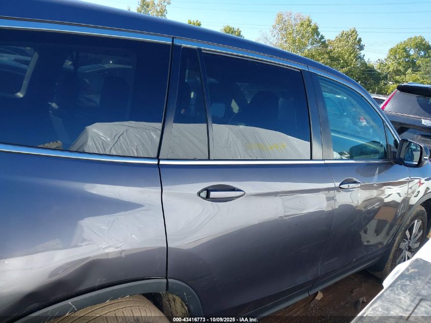 2021 Honda Pilot Awd Ex-L VIN: 5FNYF6H5XMB100117 Lot: 43416773