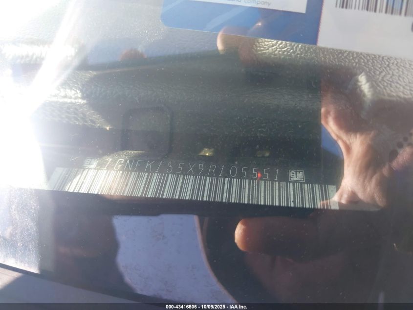 2009 Chevrolet Tahoe Hybrid VIN: 1GNFK135X9R105551 Lot: 43416806