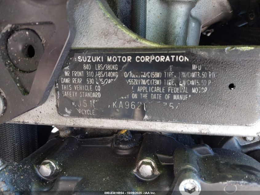 2006 Suzuki Gsx-R750 K6 VIN: JS1GR7KA962100754 Lot: 43416954