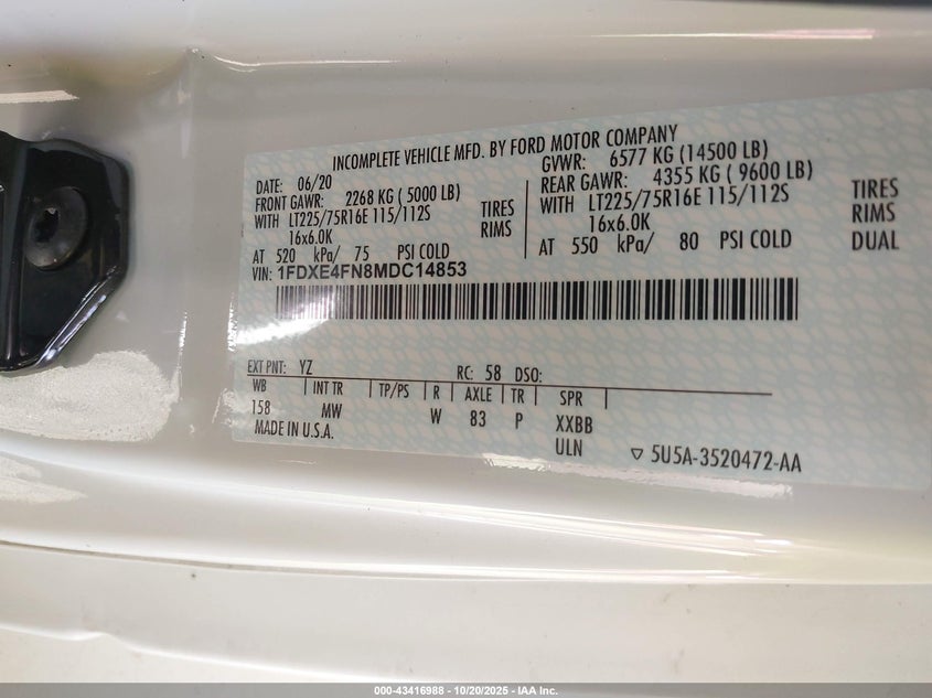 1FDXE4FN8MDC14853 2021 FORD ECONOLINE photo no. 8
