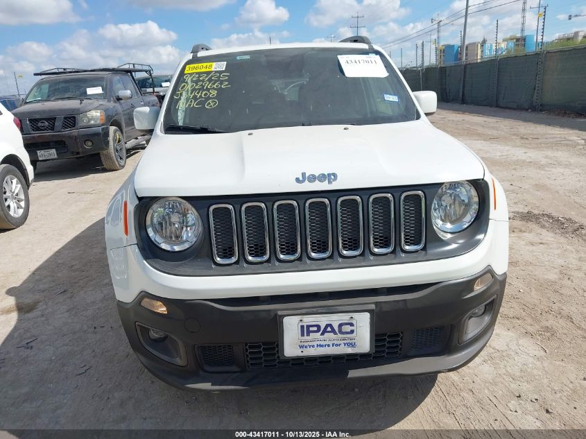 2018 Jeep Renegade Latitude Fwd VIN: ZACCJABBXJPJ34408 Lot: 43417011