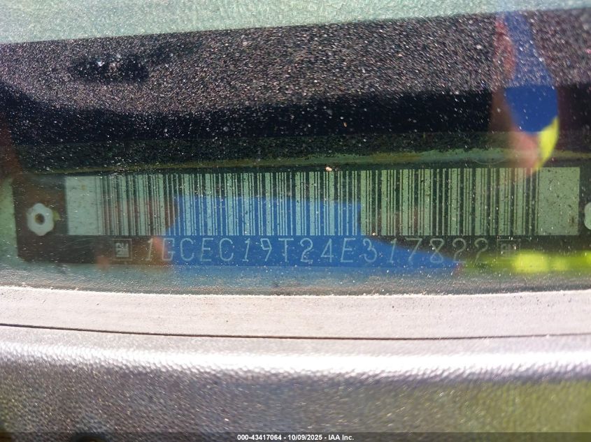 2004 Chevrolet Silverado 1500 Ls VIN: 1GCEC19T24E317822 Lot: 43417064