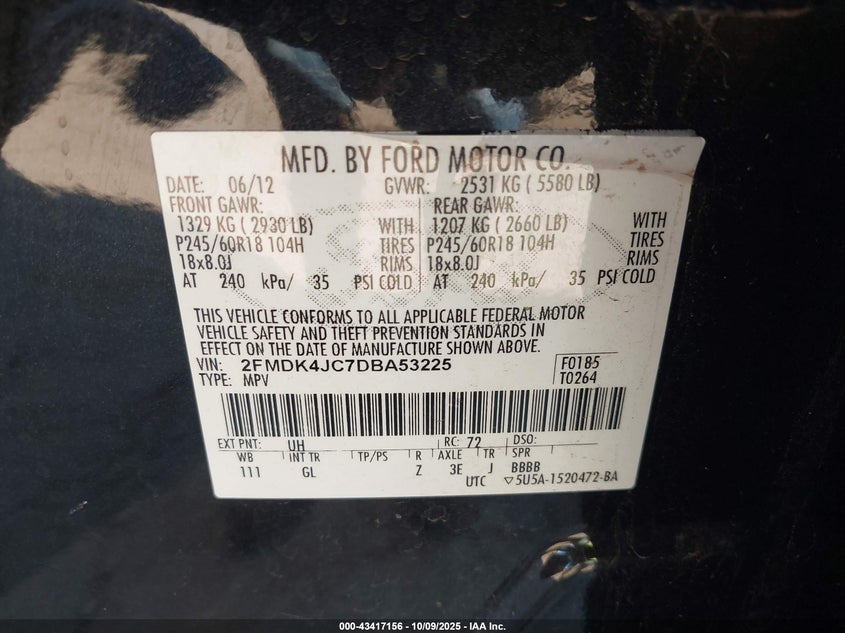 2013 FORD EDGE SEL - 2FMDK4JC7DBA53225