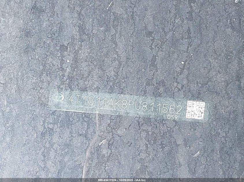 2023 Toyota Camry Se VIN: 4T1G11AK8PU811562 Lot: 43417324