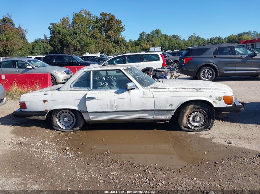 1984 Mercedes-Benz 380 Sl VIN: WDBBA45A8EA011505 Lot: 43417352