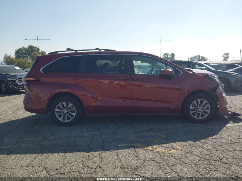 2021 Toyota Sienna Le VIN: 5TDKRKEC5MS016128 Lot: 43417356