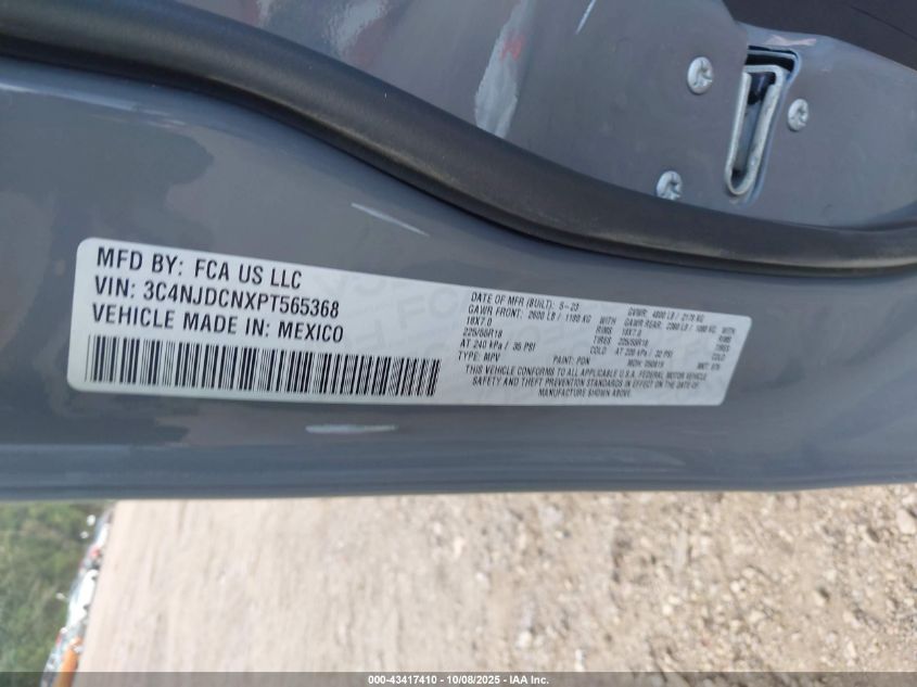 2023 Jeep Compass Limited 4X4 VIN: 3C4NJDCNXPT565368 Lot: 43417410