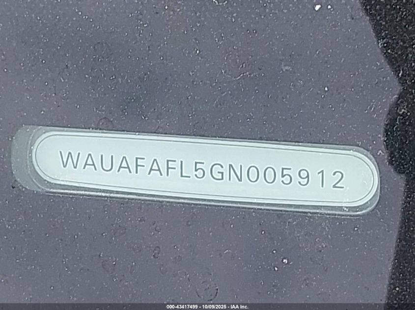 2016 Audi A4 2.0T Premium VIN: WAUAFAFL5GN005912 Lot: 43417499