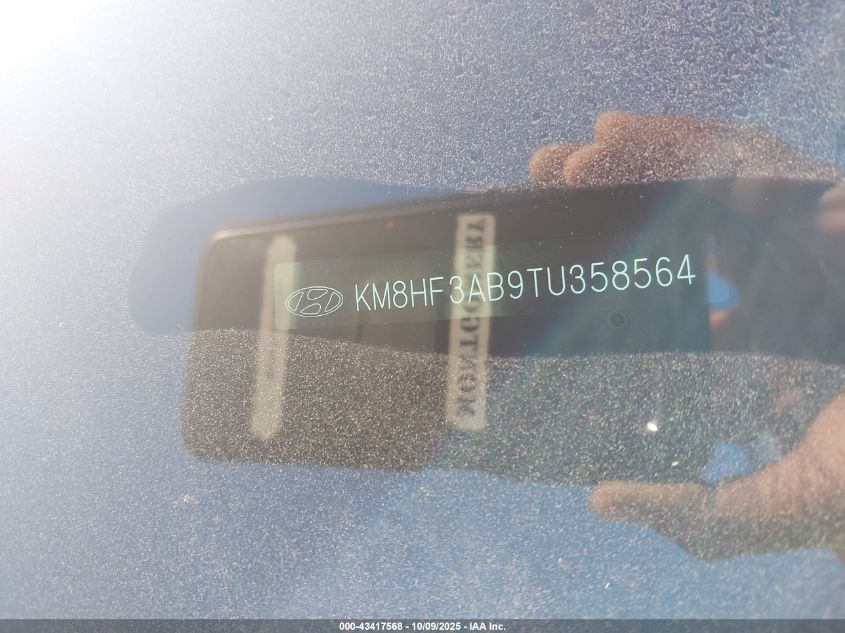 2026 Hyundai Kona Sel Sport VIN: KM8HF3AB9TU358564 Lot: 43417568