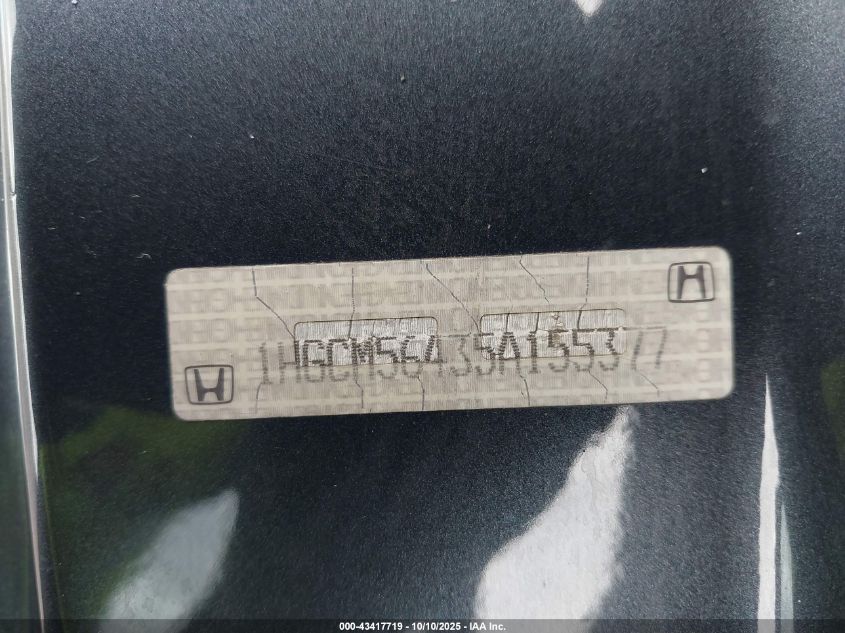 2005 Honda Accord 2.4 Lx VIN: 1HGCM56435A155377 Lot: 43417719