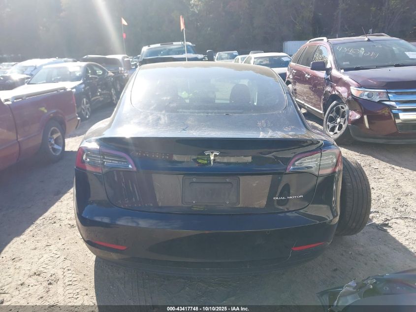2022 Tesla Model 3 Long Range Dual Motor All-Wheel Drive VIN: 5YJ3E1EB6NF259227 Lot: 43417748