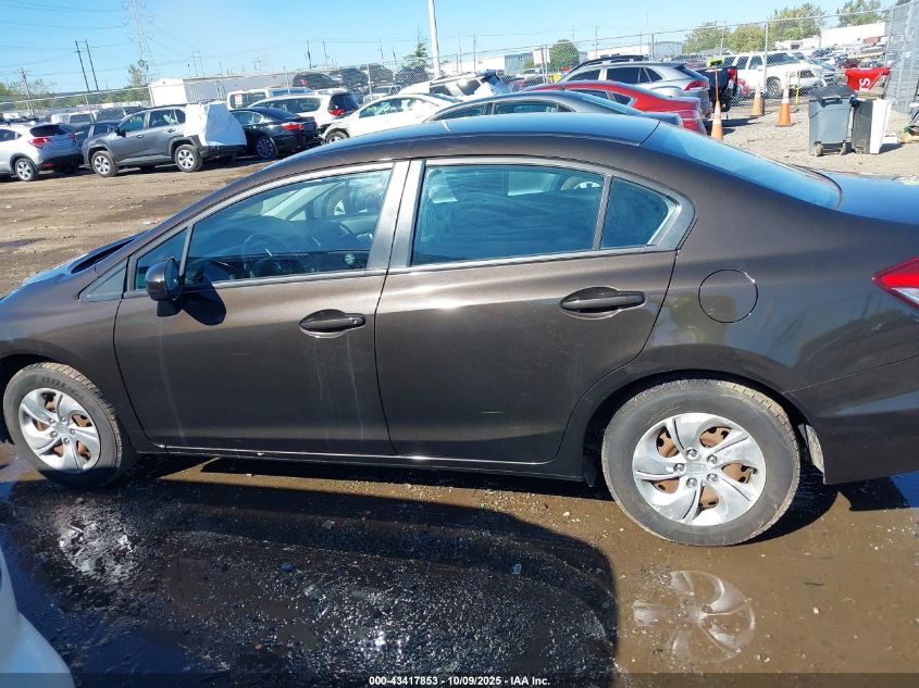 2014 Honda Civic Lx VIN: 2HGFB2F55EH537180 Lot: 43417853