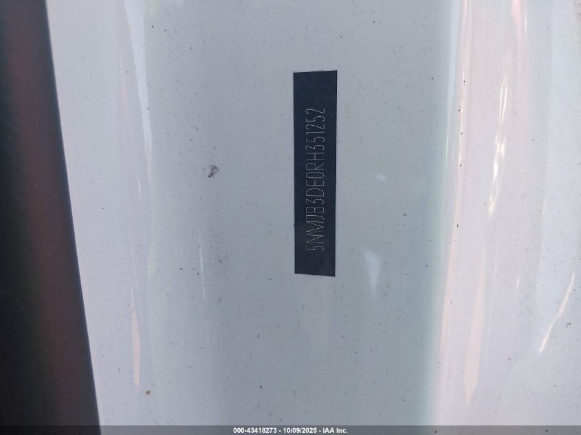 2024 Hyundai Tucson Sel VIN: 5NMJB3DE0RH351252 Lot: 43418273