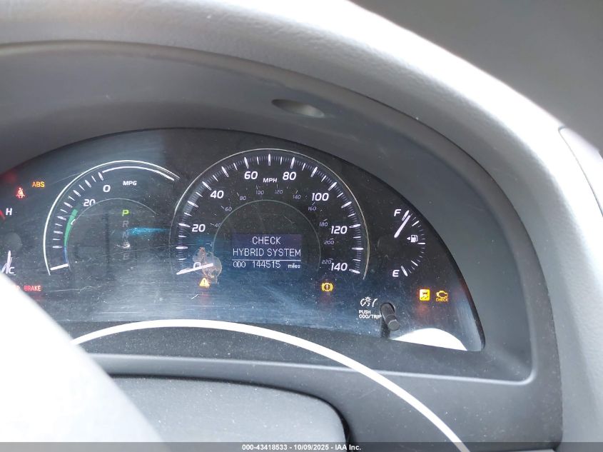 2011 Toyota Camry Hybrid VIN: 4T1BB3EK5BU137179 Lot: 43418533