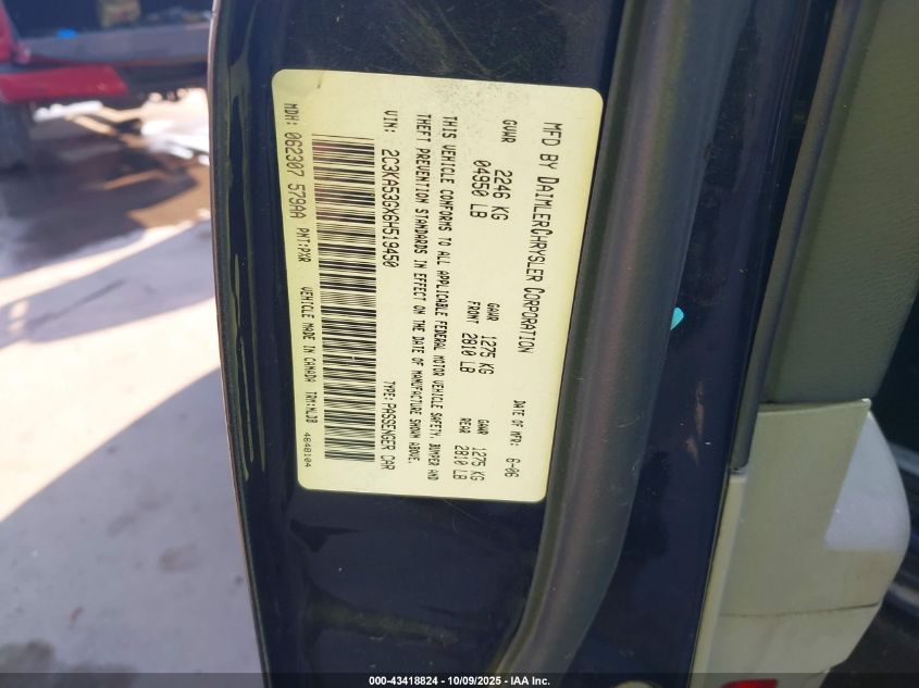 2006 Chrysler 300 Touring VIN: 2C3KA53GX6H519450 Lot: 43418824