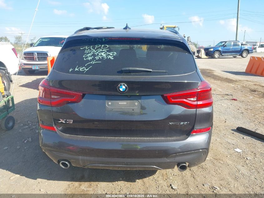 2019 BMW X3 xDrive30I VIN: 5UXTR9C51KLP84378 Lot: 43418837