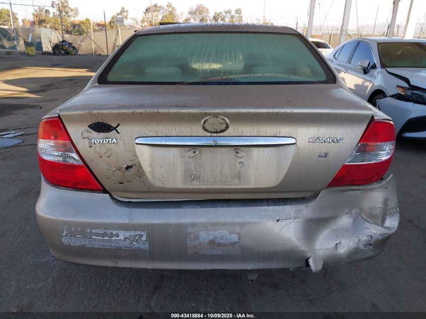 2003 Toyota Camry Le VIN: JTDBE32K430188939 Lot: 43418884