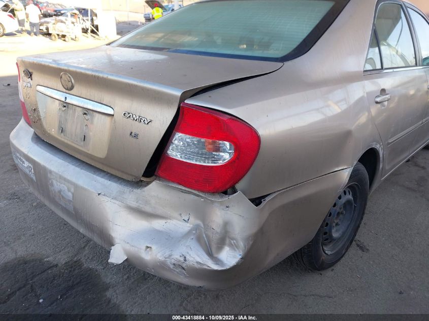 2003 Toyota Camry Le VIN: JTDBE32K430188939 Lot: 43418884