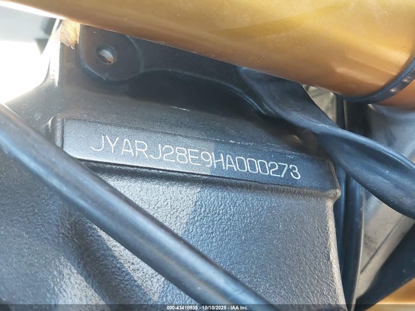 2017 Yamaha Fz10 VIN: JYARN48E9HA000273 Lot: 43418935