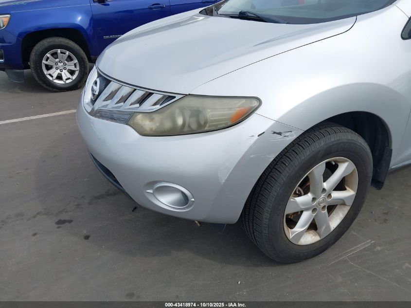 2009 Nissan Murano S VIN: JN8AZ18U79W019845 Lot: 43418974