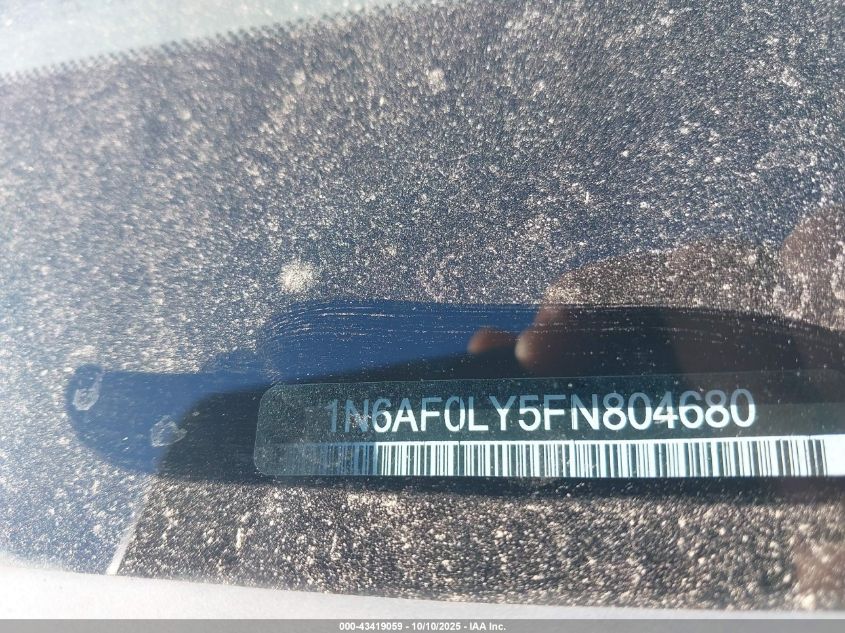 2015 Nissan Nv Cargo Nv2500 Hd VIN: 1N6AF0LY5FN804680 Lot: 43419059