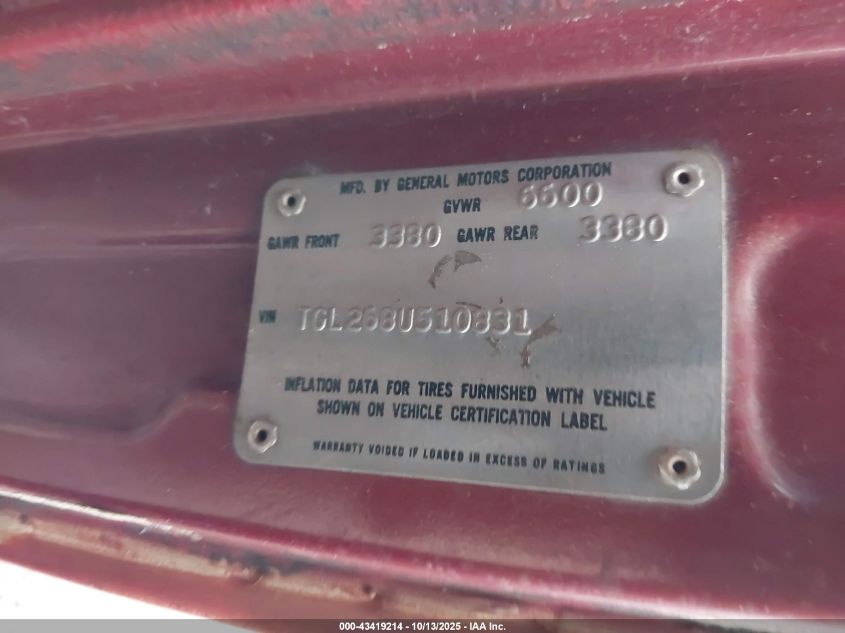 1978 GMC Rally Van VIN: TG1268U510831 Lot: 43419214