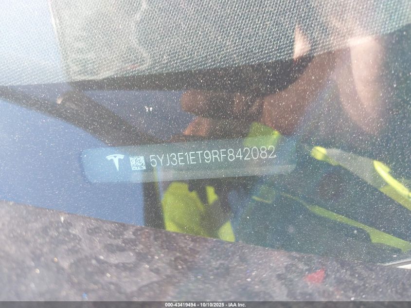 2024 Tesla Model 3 Performance All-Wheel Drive VIN: 5YJ3E1ET9RF842082 Lot: 43419494