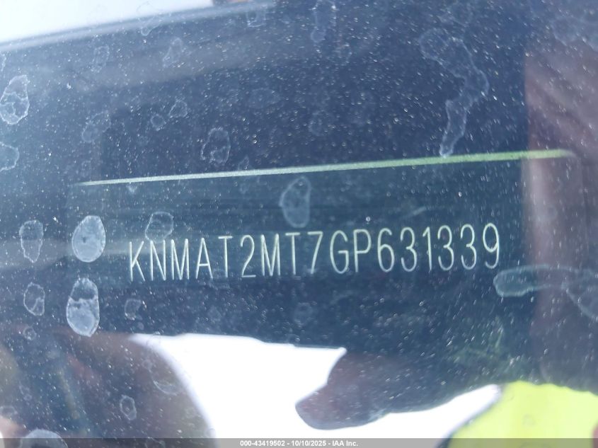 2016 Nissan Rogue Sv VIN: KNMAT2MT7GP631339 Lot: 43419502