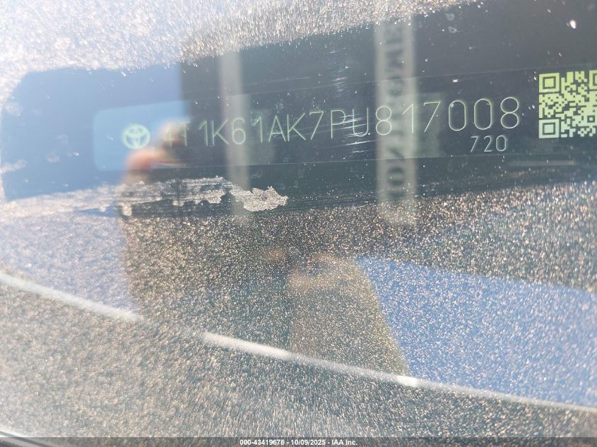 2023 Toyota Camry Xse VIN: 4T1K61AK7PU817008 Lot: 43419676