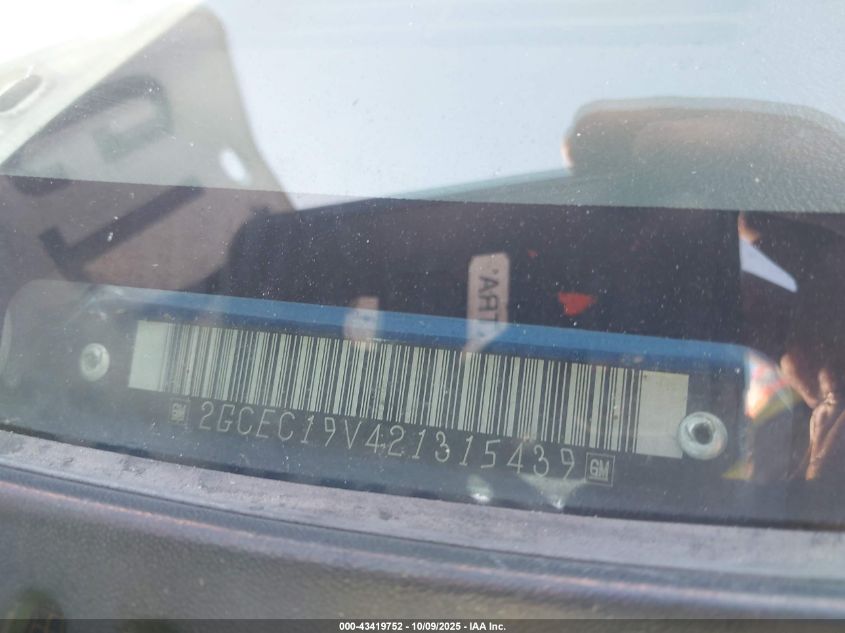 2002 Chevrolet Silverado 1500 Ls VIN: 2GCEC19V421315439 Lot: 43419752