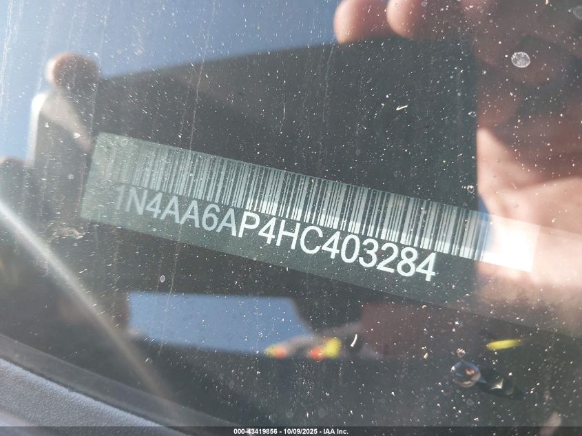 2017 Nissan Maxima 3.5 Sv VIN: 1N4AA6AP4HC403284 Lot: 43419856