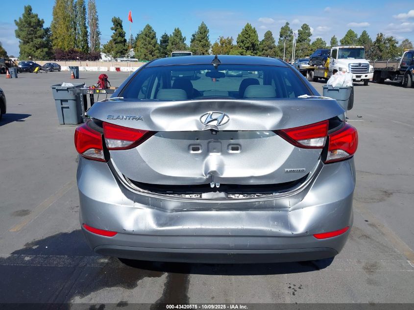 2014 Hyundai Elantra Limited VIN: KMHDH4AE9EU161258 Lot: 43420575