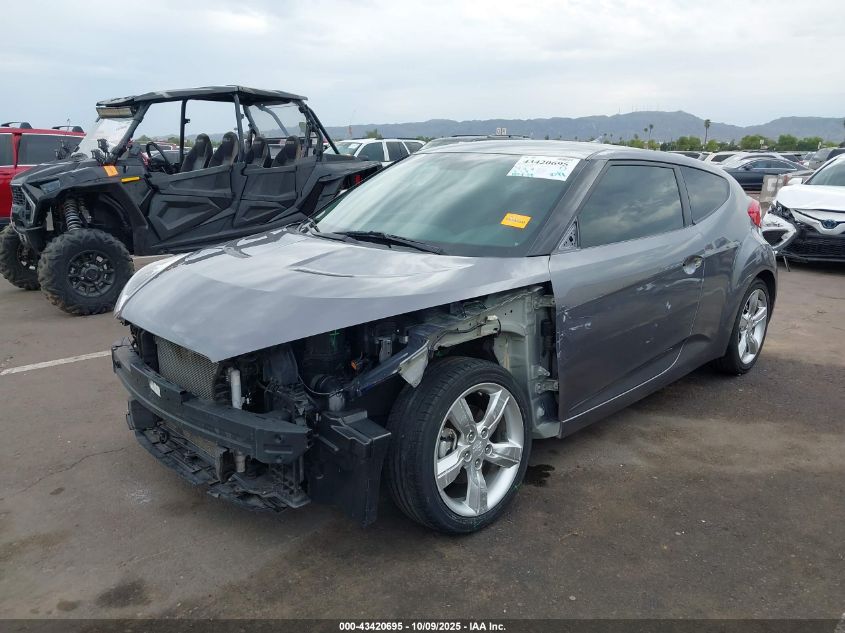 2014 Hyundai Veloster Base W/Black VIN: KMHTC6AD1EU215293 Lot: 43420695