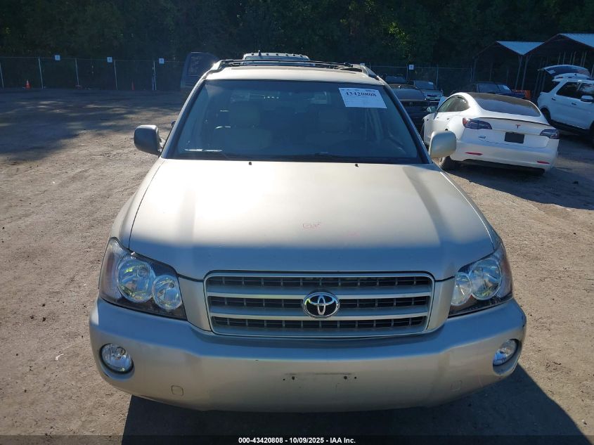 2002 Toyota Highlander Limited V6 VIN: JTEGF21A720058959 Lot: 43420808