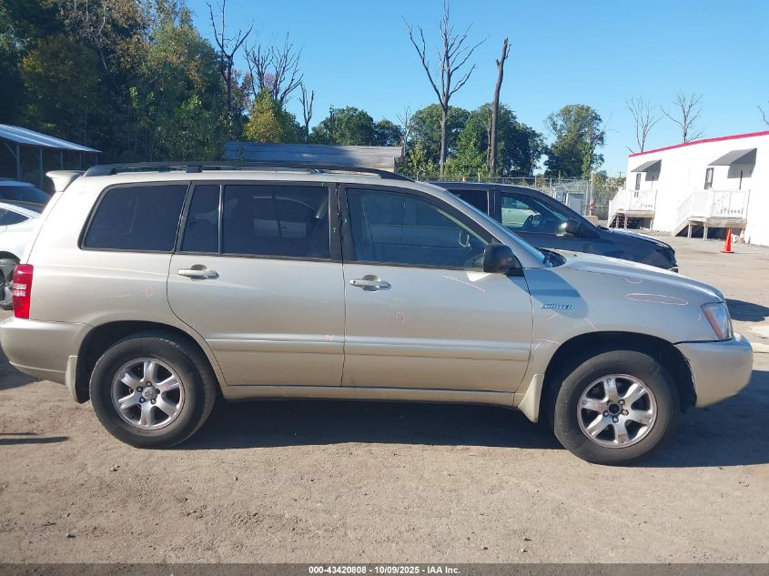 2002 Toyota Highlander Limited V6 VIN: JTEGF21A720058959 Lot: 43420808