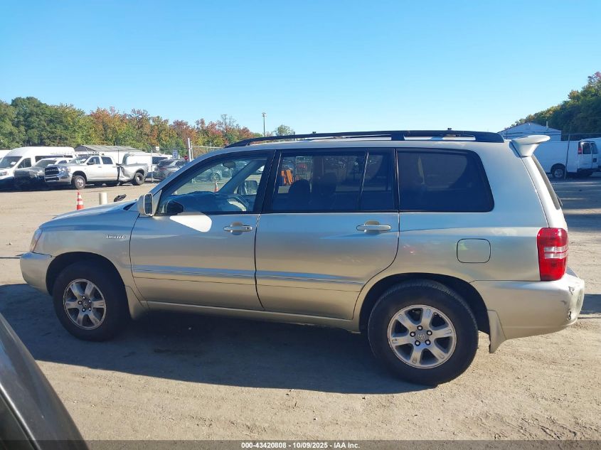 2002 Toyota Highlander Limited V6 VIN: JTEGF21A720058959 Lot: 43420808
