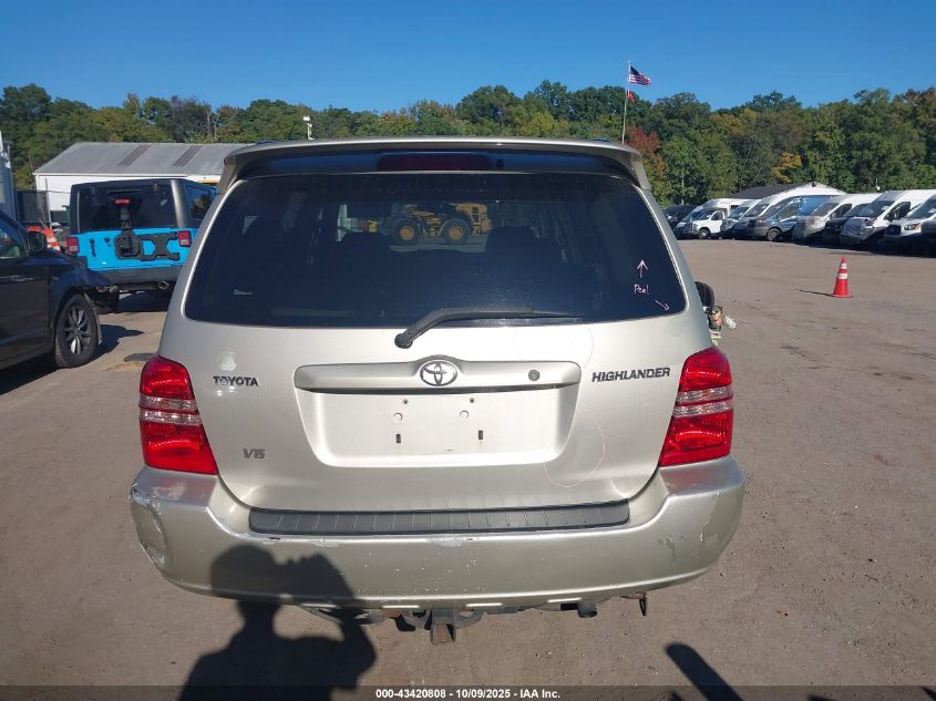 2002 Toyota Highlander Limited V6 VIN: JTEGF21A720058959 Lot: 43420808