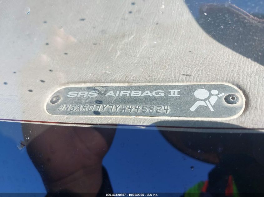 2000 Nissan Pathfinder Le/Se/Xe VIN: JN8AR07Y7YW445824 Lot: 43420857